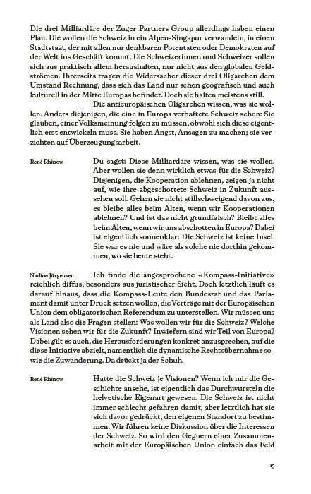 Plädoyer für eine offene Schweiz