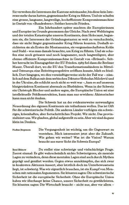 Plädoyer für eine offene Schweiz